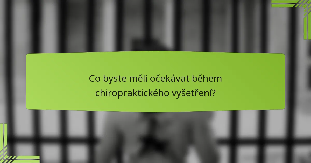 Co byste měli očekávat během chiropraktického vyšetření?