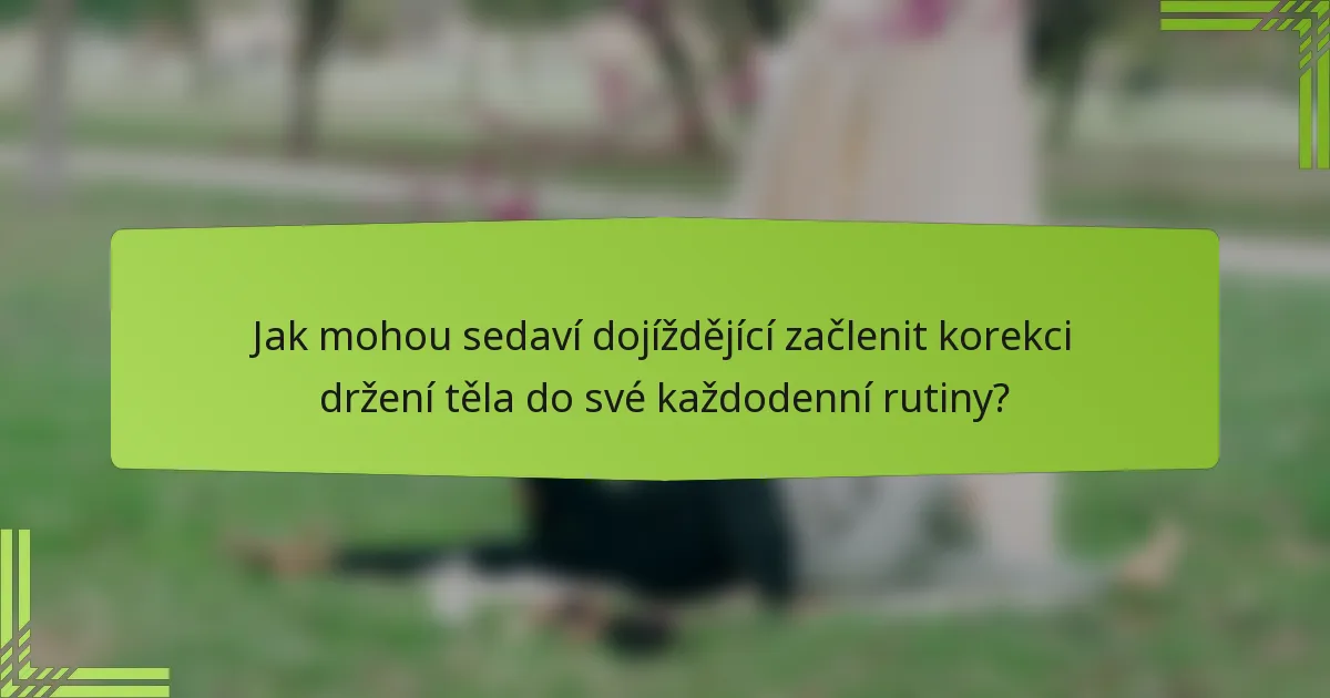 Jak mohou sedaví dojíždějící začlenit korekci držení těla do své každodenní rutiny?