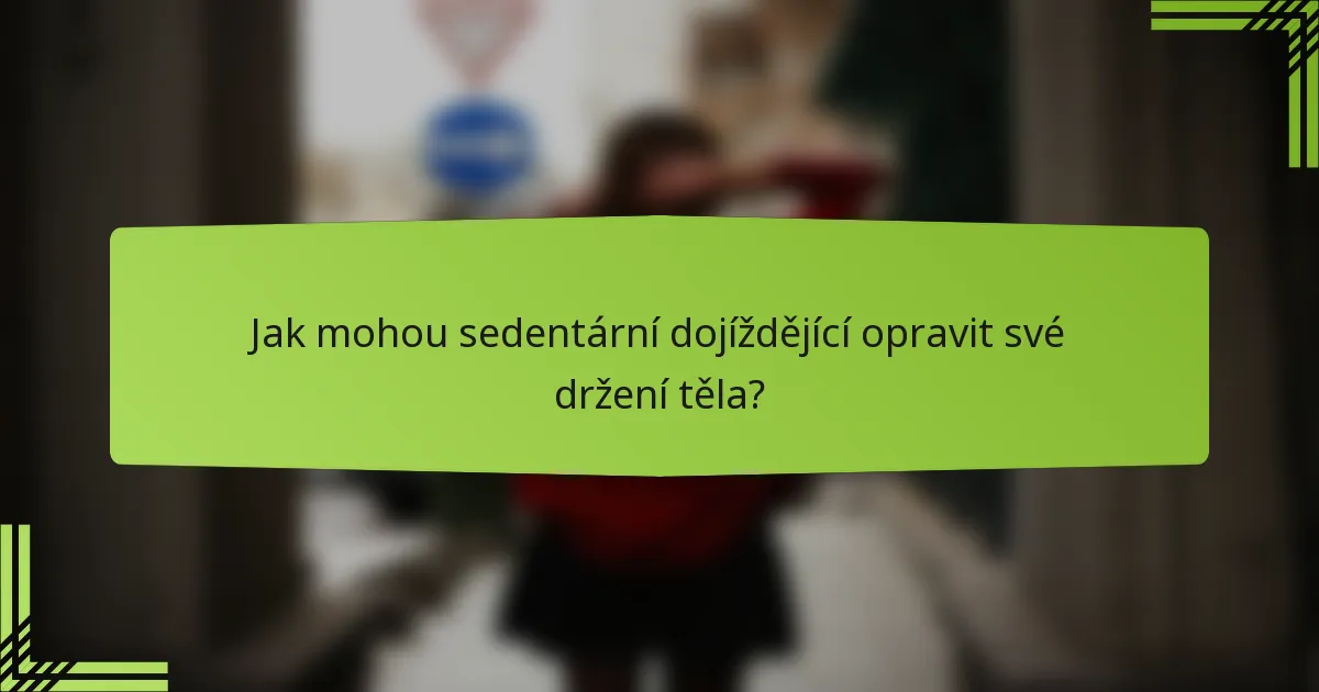 Jak mohou sedentární dojíždějící opravit své držení těla?