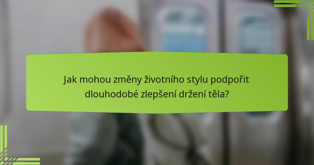 Jak mohou změny životního stylu podpořit dlouhodobé zlepšení držení těla?