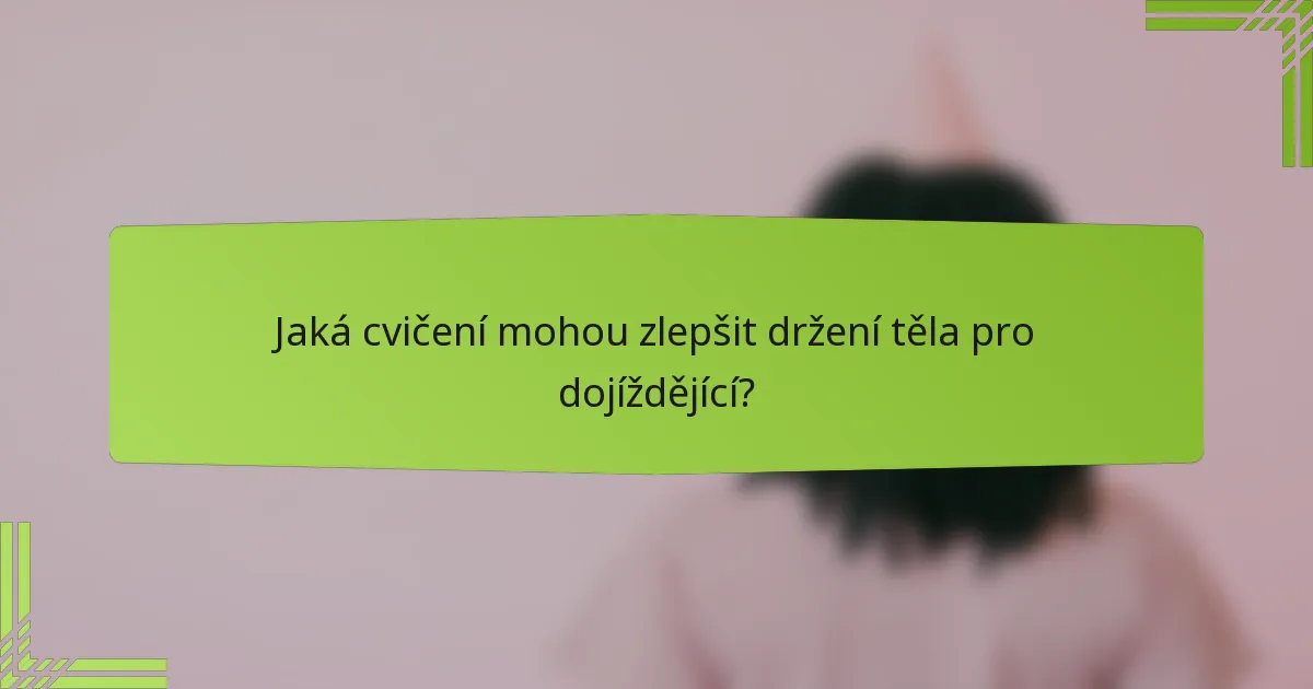 Jaká cvičení mohou zlepšit držení těla pro dojíždějící?