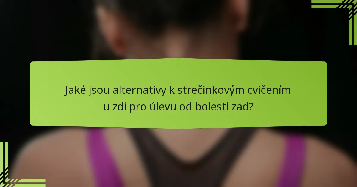Jaké jsou alternativy k strečinkovým cvičením u zdi pro úlevu od bolesti zad?