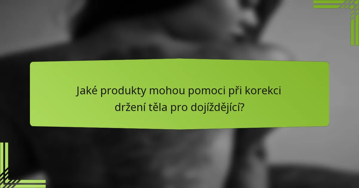 Jaké produkty mohou pomoci při korekci držení těla pro dojíždějící?